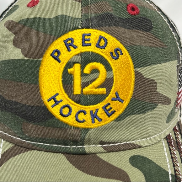 NHL Nashville Predators Camouflage Baseball Hat With American Flag. - Picture 6 of 11